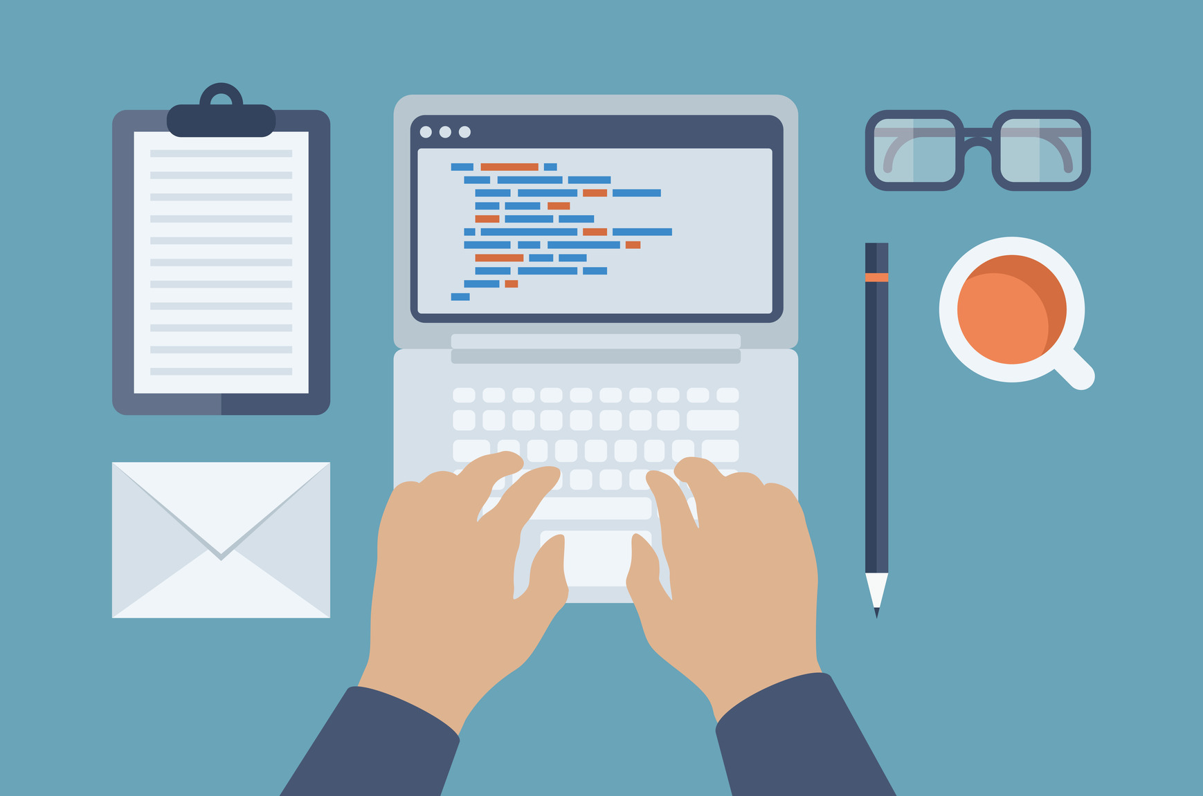 Web and HTML programming flat illustration